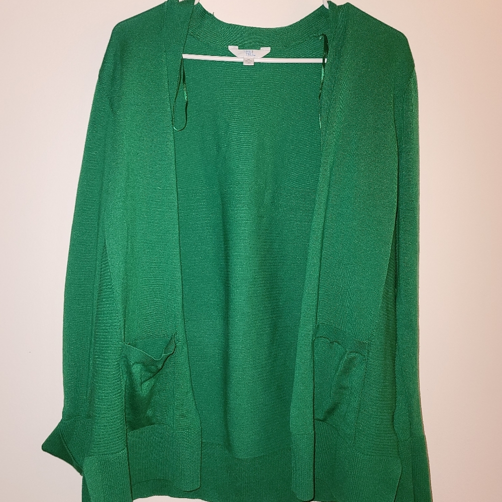 Green Time and Tru Cardigan Size Medium